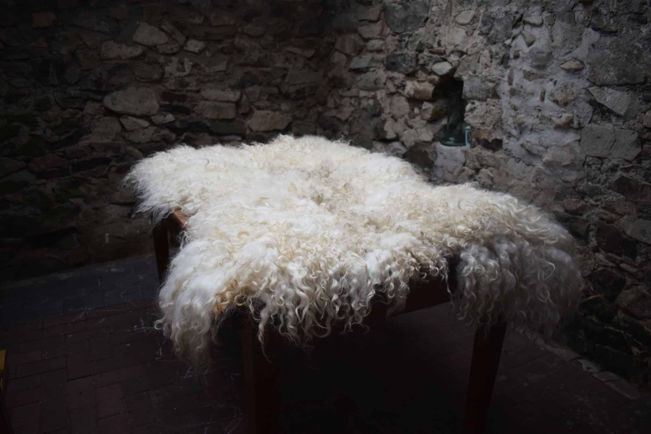 Doris rug felted sheepskin fleece rug