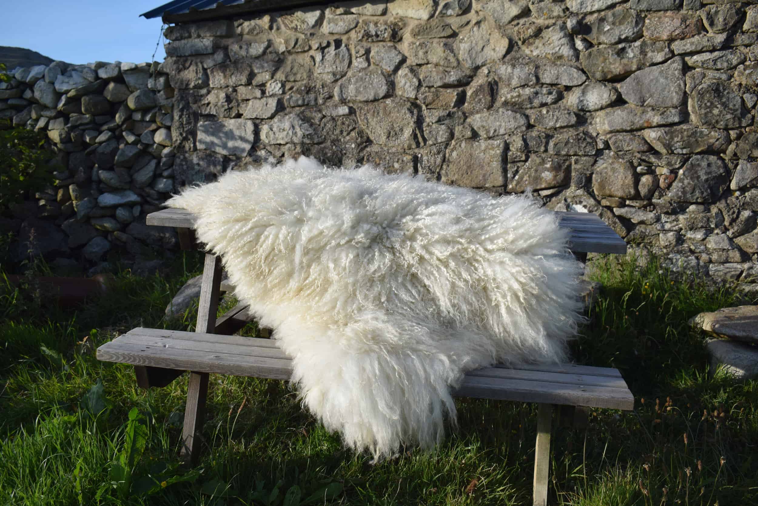 Nym felted fleece vegetarian sheepskin wool rug white cream icelandic cross wensleydale lamb ethical natural bespoke 6