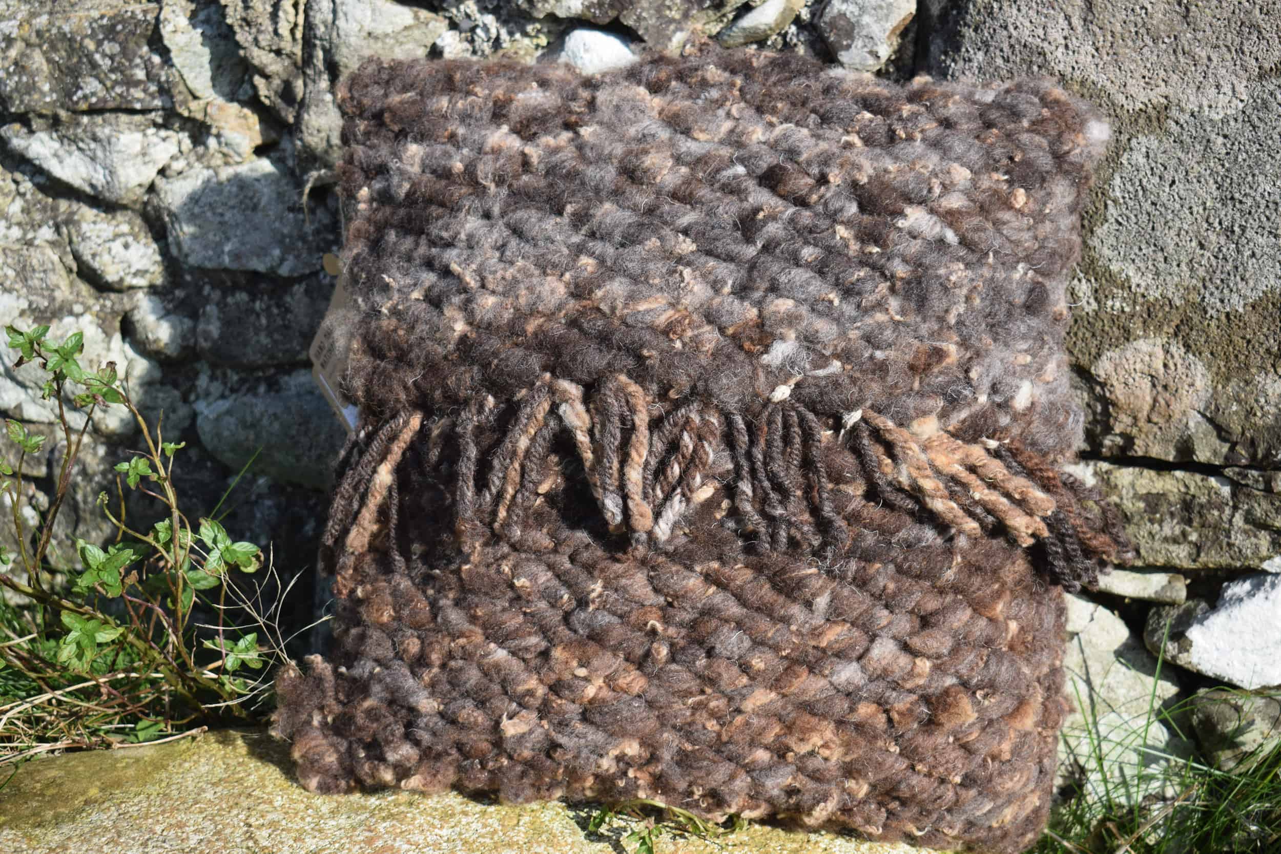 puzzle pegloom woven wool cushion jacob cross soay sheep