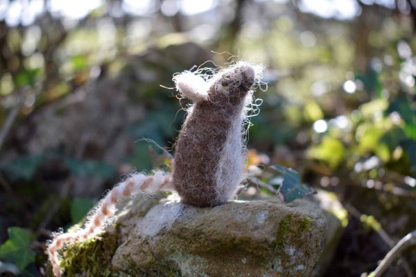 felted wool mouse