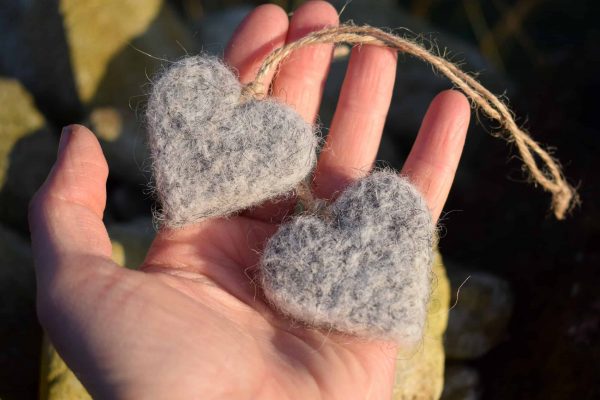 wool heart decoration