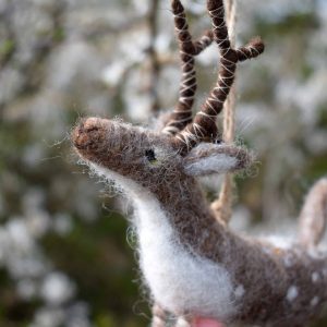 needle felted deer decoration