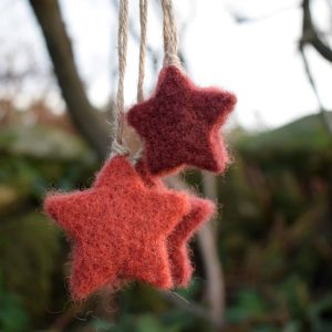 felt christmas stars red decoration