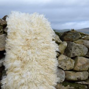 Curly felted fleece wool rug handmade