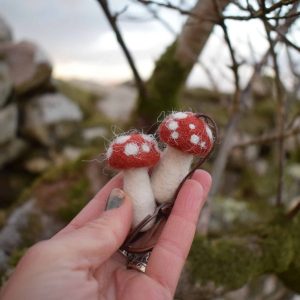 mushroom toadstool keyring