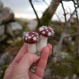 mushroom keyring