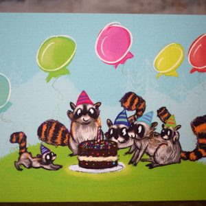 raccoons birthday cards