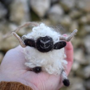 needle felted valais blacknose sheep