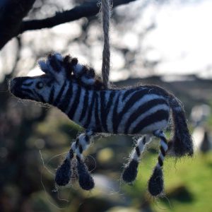 needle felted zebra