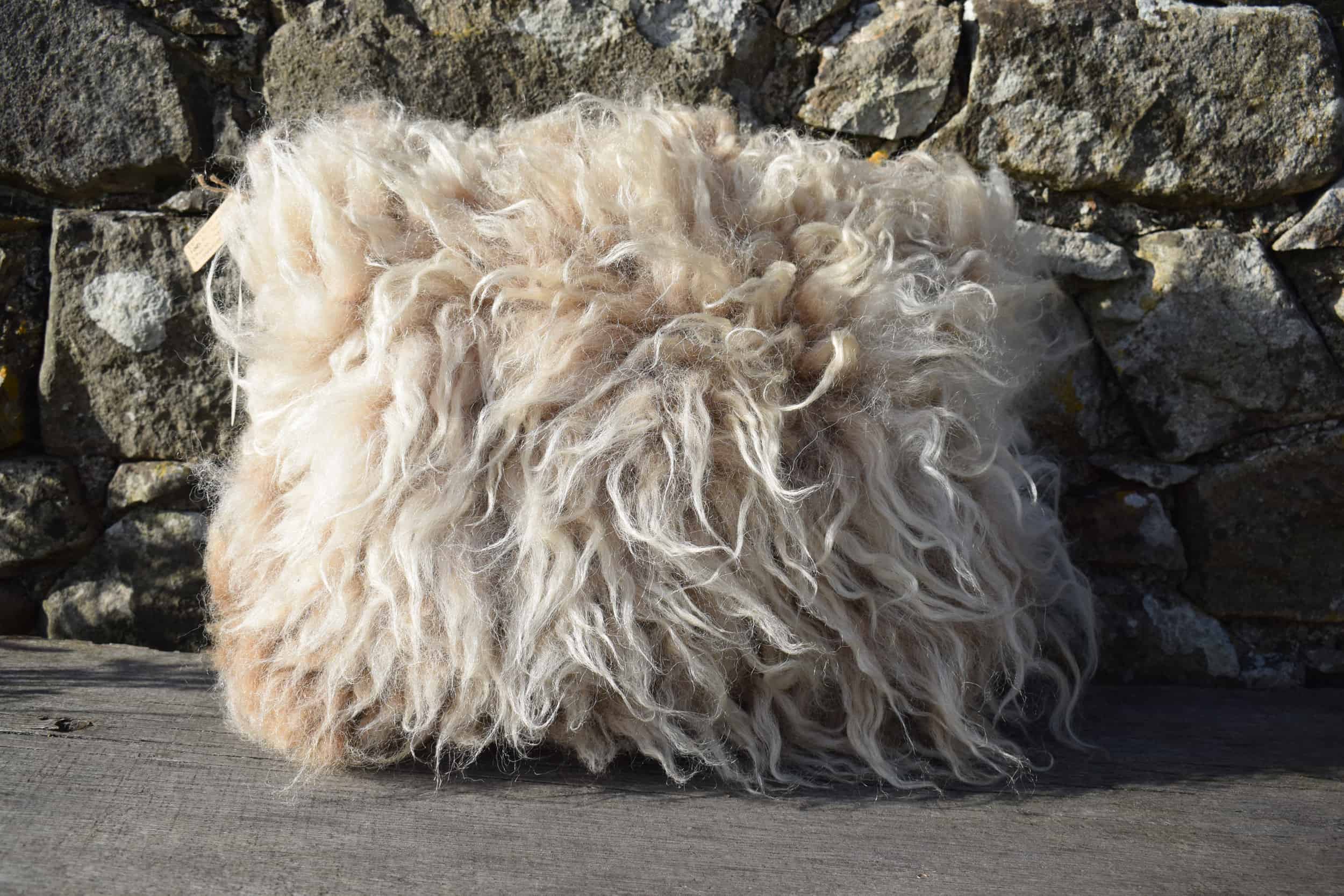 felted fleece vegetarian sheepskinpegloom woven wool cushion handmade moorit grey brown natural wool patchwork sheep
