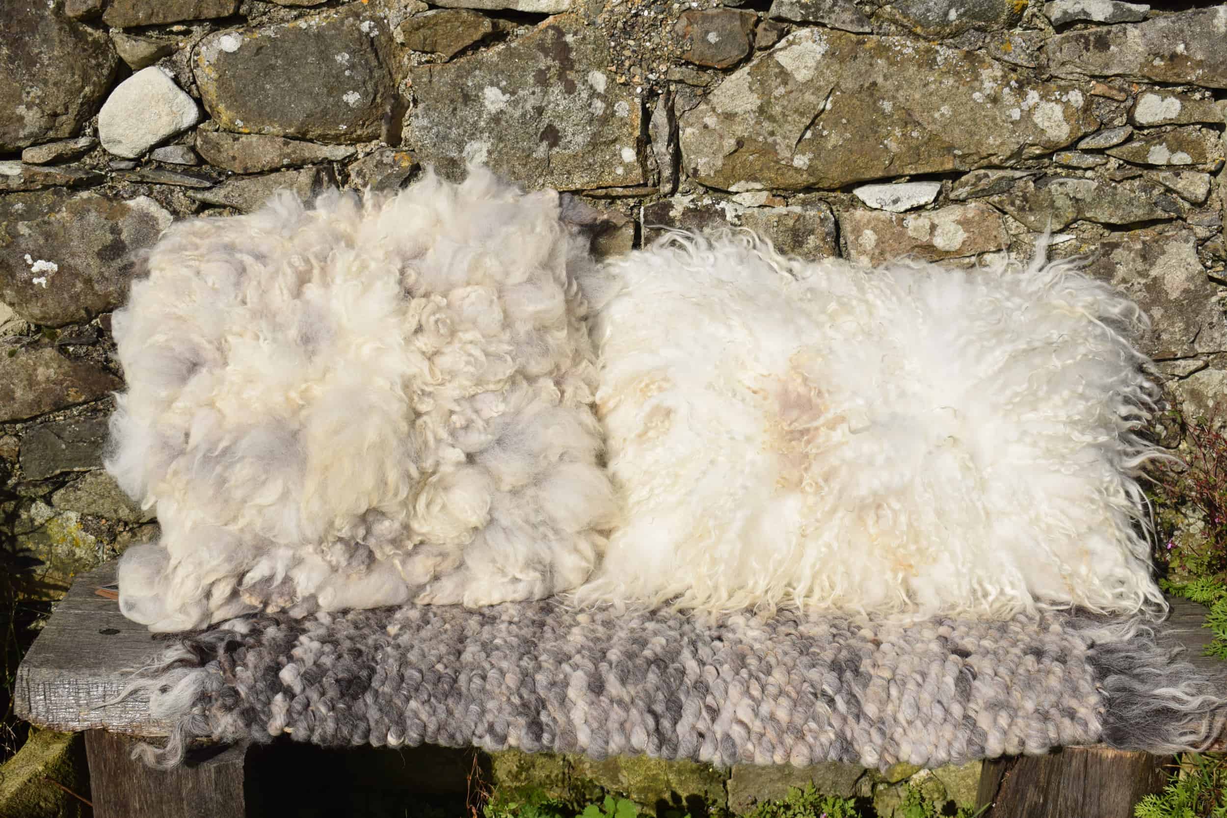 patchwork sheep grey pegloom rug wool tassles handmade smudge unique natural cushions ethical kind fiber