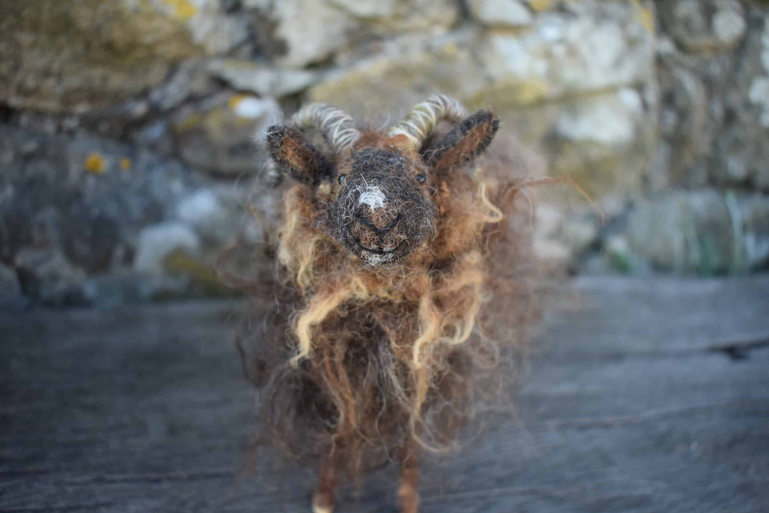 Magic mini needle felted sheep handmade woolsheep jacob cross shetland magical patchwork sheep