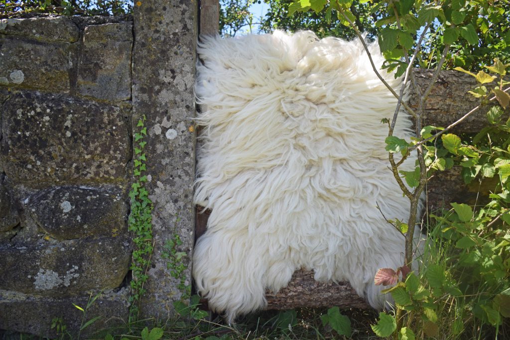 Felted Fleece Rug 'Welsh Mountain' Vegetarian Sheepskin Natural Wool