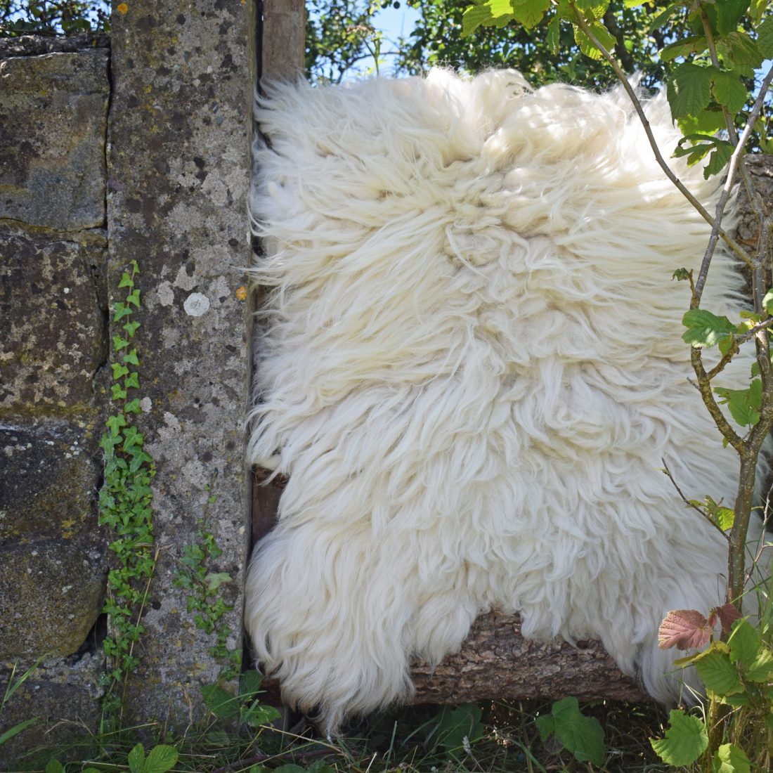 Felted Fleece Rug 'Welsh Mountain' Vegetarian Sheepskin Natural Wool