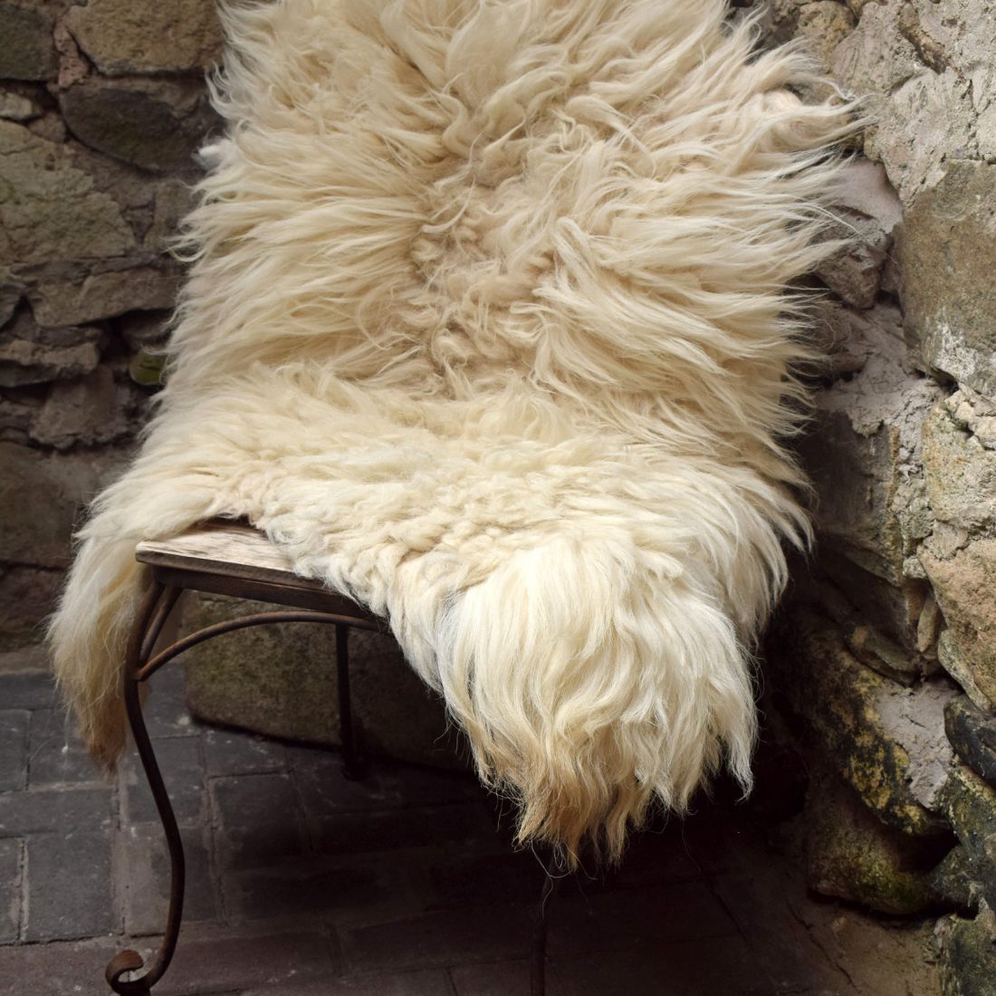 Felted Fleece Rug 'Welsh Mountain' Vegetarian Sheepskin Natural Wool Sheep Friendly Handmade