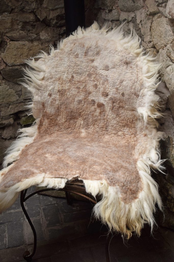 Felted Fleece Rug 'Welsh Mountain' Vegetarian Sheepskin Natural Wool