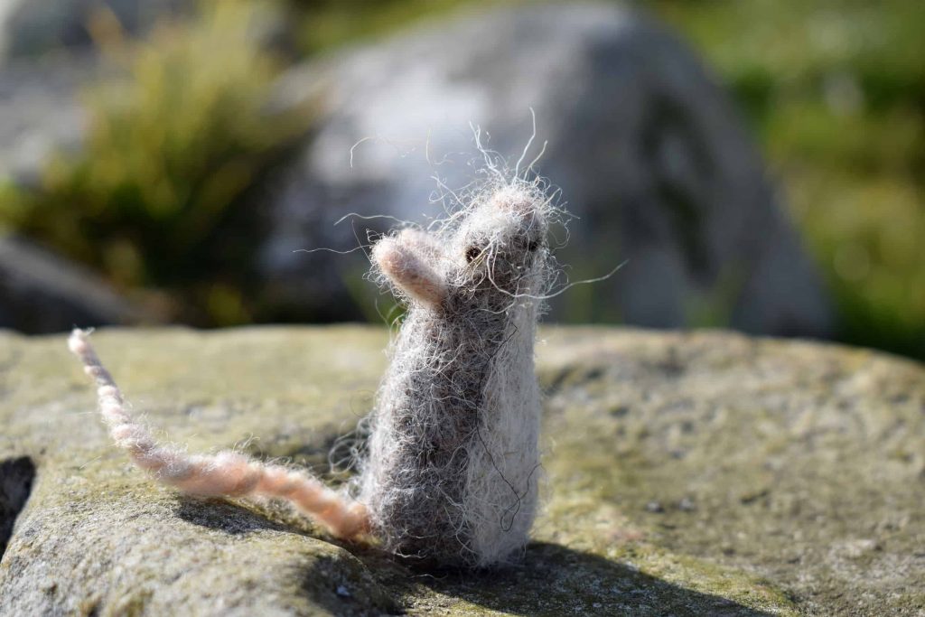 Handcrafted Needle Felted Wool Mouse - Natural Mousey Grey Colour ...