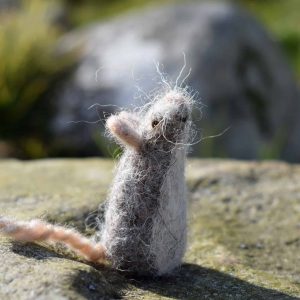 needle felted wool mouse