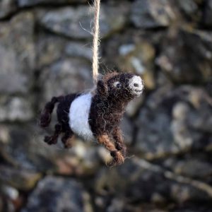 needle felted belted galloway cow