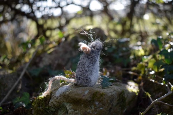 felted wool mouse