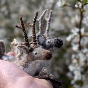 needle felted reindeer