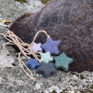 felted magic star decorations