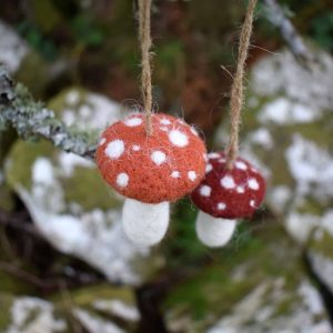 felted mushroom decorations