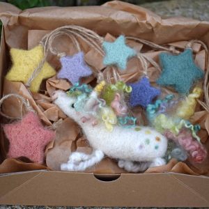 felted unicorn stars gift set