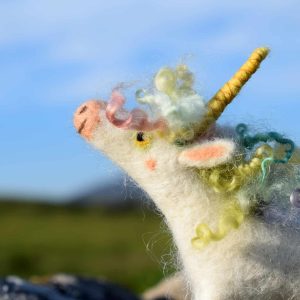 needle felted wool unicorn