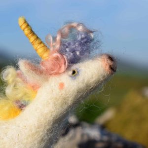 handmade felted wool unicorn
