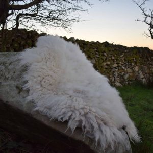 Natural felted fleece wool rug