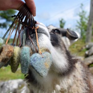 felt heart keyring handmade sheep