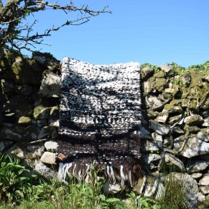 wild handmade peg loom woven wool rug