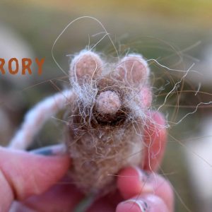 handmade felted wool mouse
