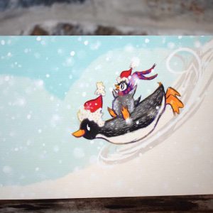 penguin Christmas card