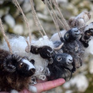 needle felted sheep dog decoration