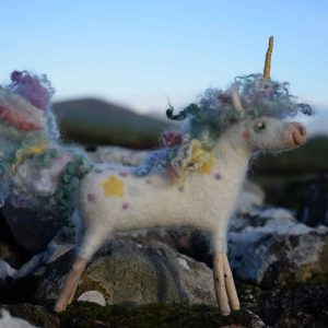 handmade needle felt unicorn