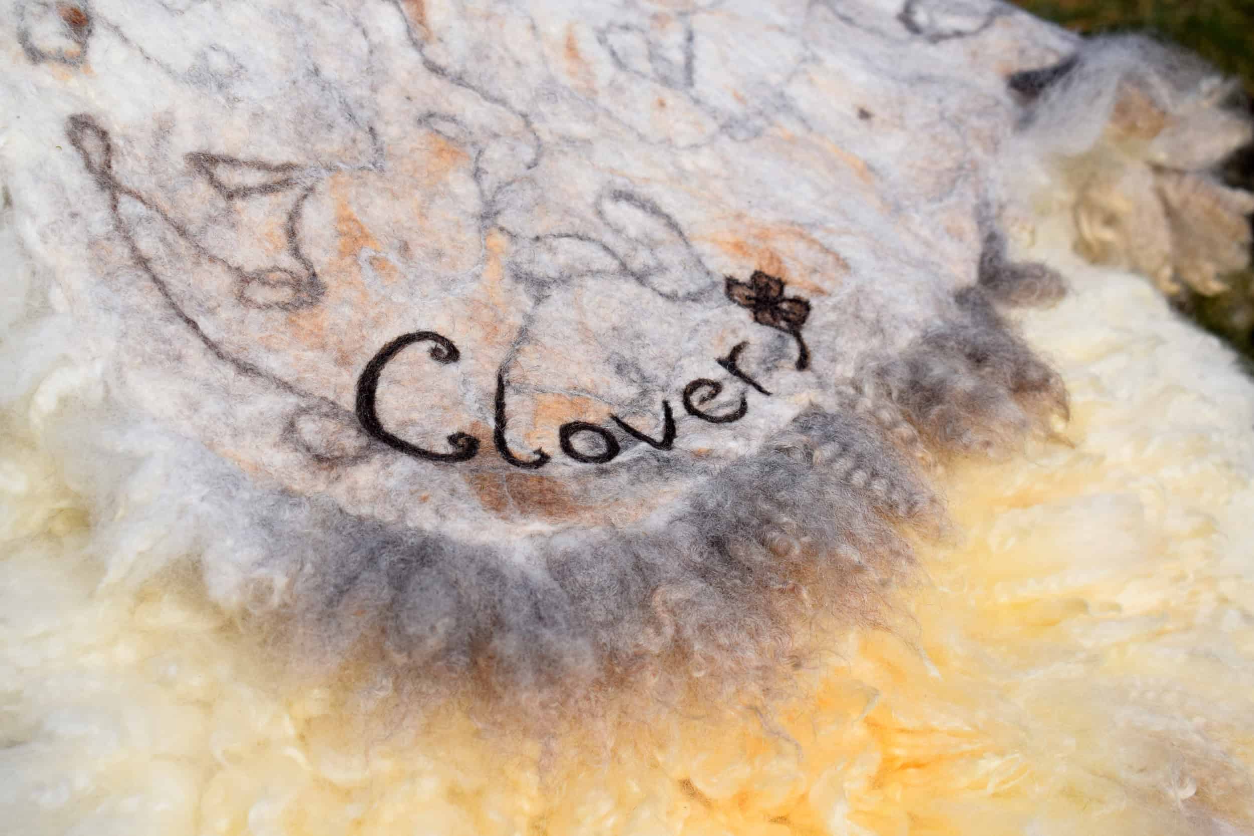 curly cream felted fleece rug vegetarian sheepskin clover natural ethical bespoke handcrafted sheep art 9 curly cream felted fleece