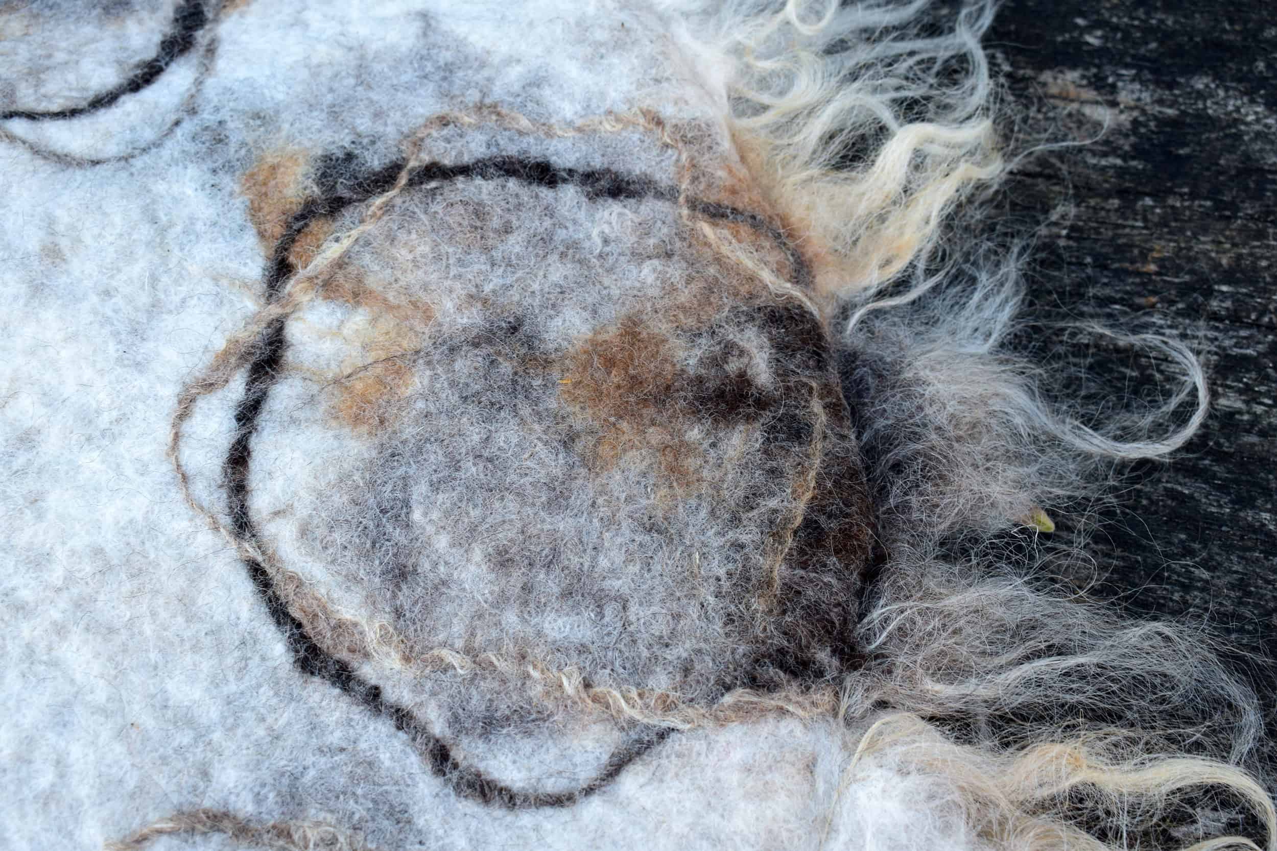 felted fleece seat pad vegetarian sheepskin natural eco friendly wool art cerrig mawr 12 vegetarian sheepskin seat pad