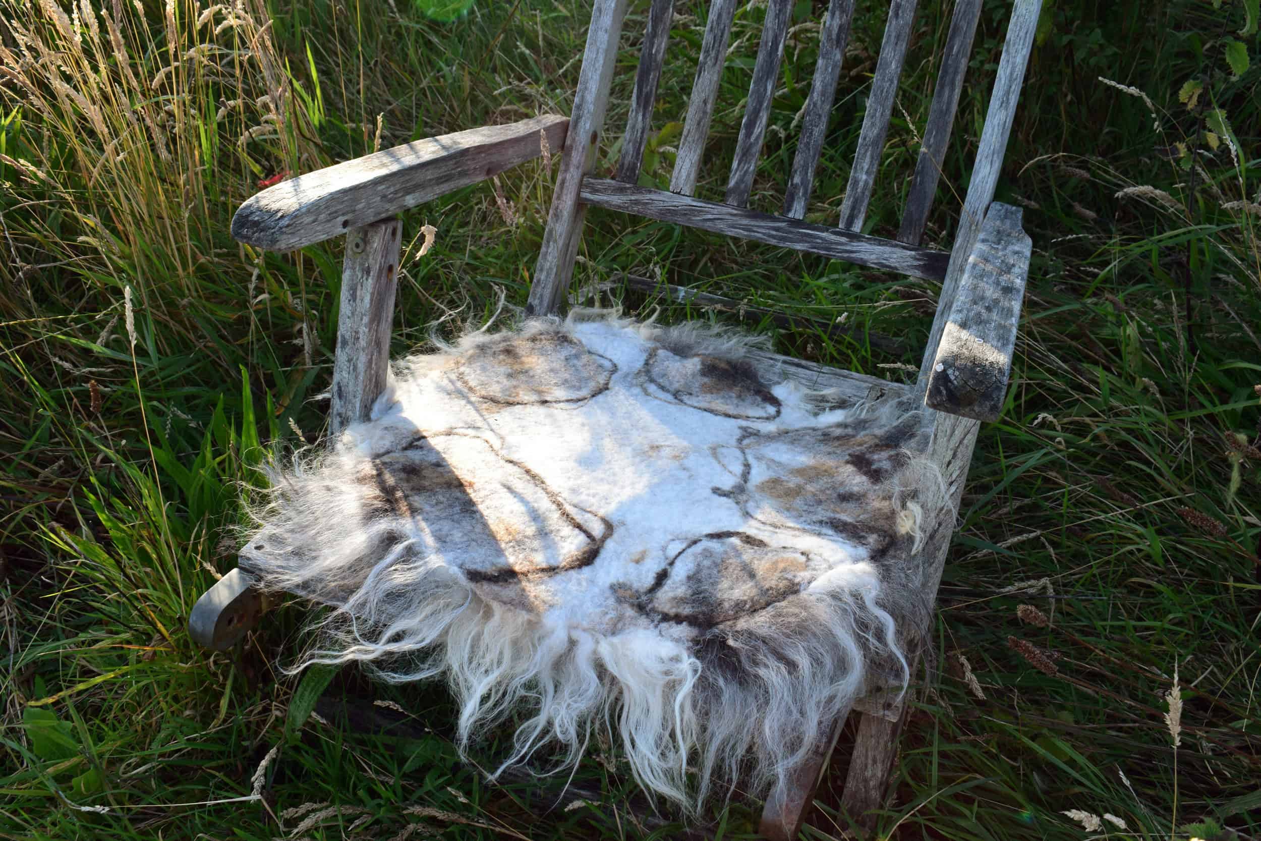 felted fleece seat pad vegetarian sheepskin natural eco friendly wool art cerrig mawr 2 vegetarian sheepskin seat pad