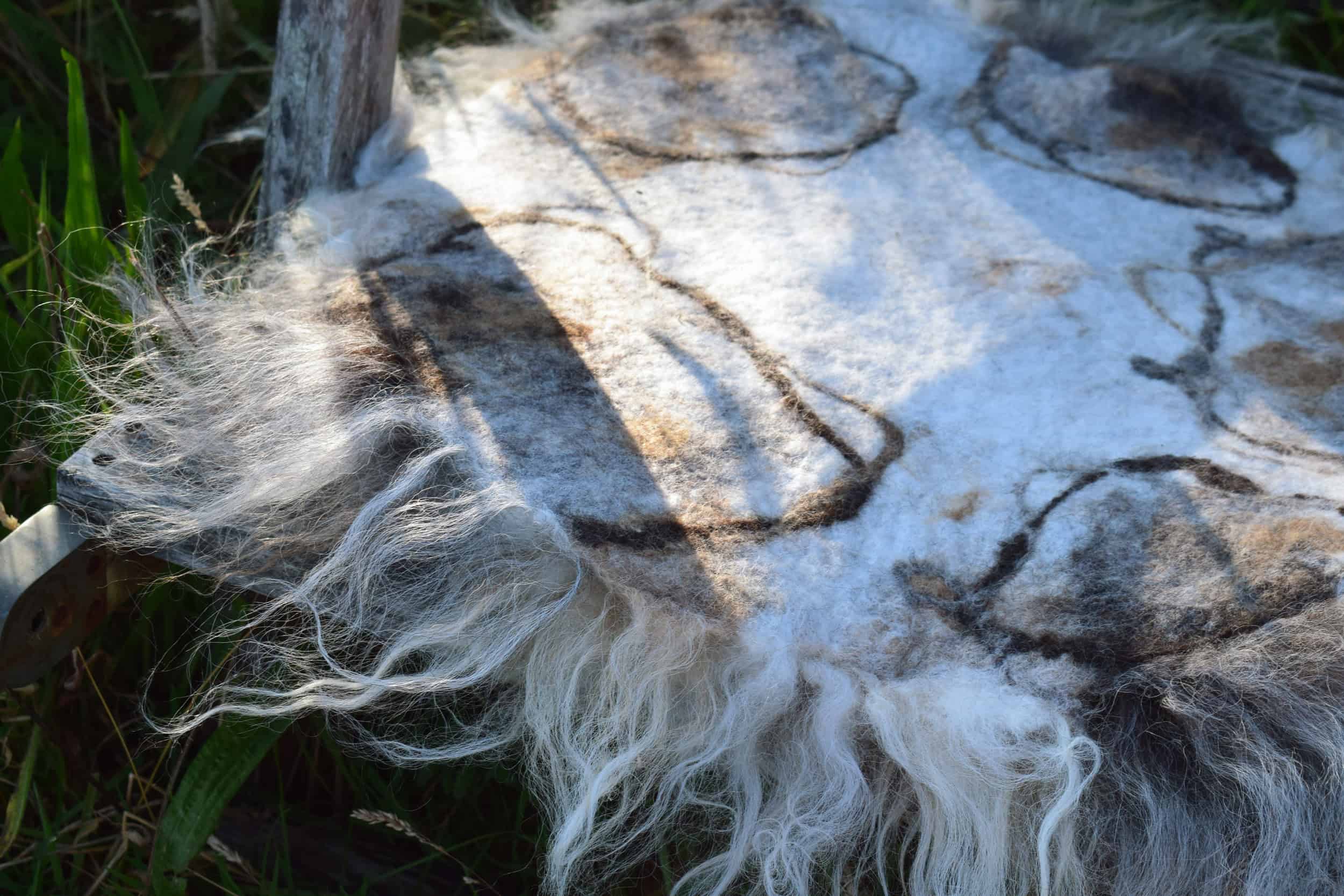 felted fleece seat pad vegetarian sheepskin natural eco friendly wool art cerrig mawr 1 vegetarian sheepskin seat pad